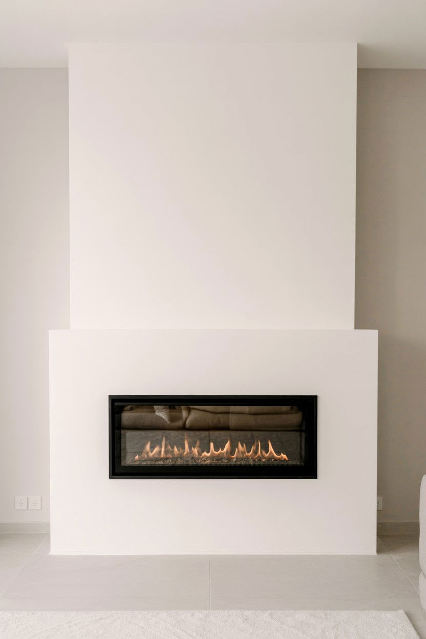 Minimalist Frameless Fireplace with Flush Installation - 30 cozy fireplace ideas