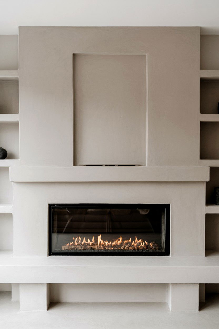 Minimalist Linear Fireplace with Clean Surround - 30 best fireplace decor ideas