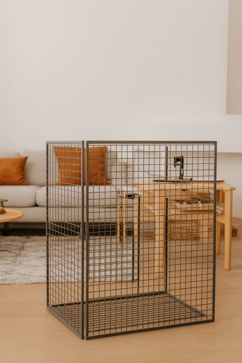 Minimalist Wire Grid Screen - 30 fireplace screen ideas