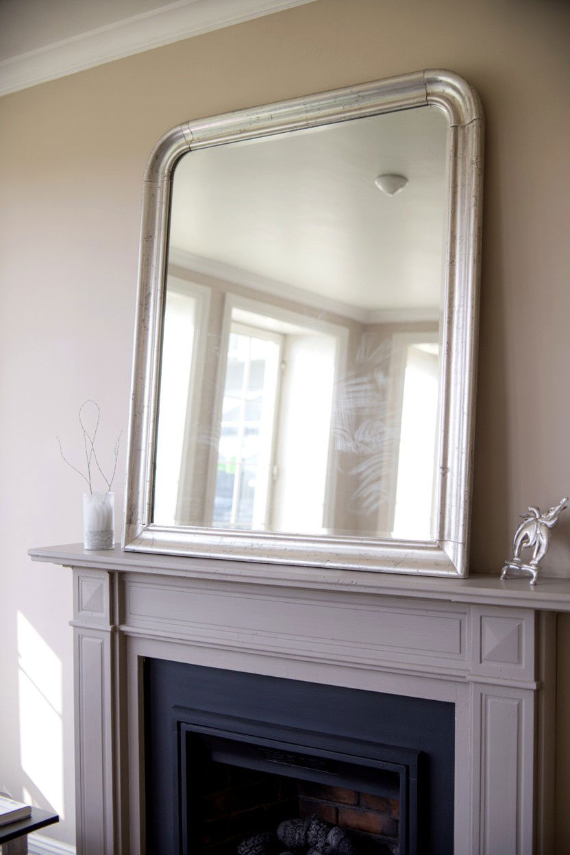 Mirror Above Mantel for Light Reflection - 30 best fireplace decor ideas