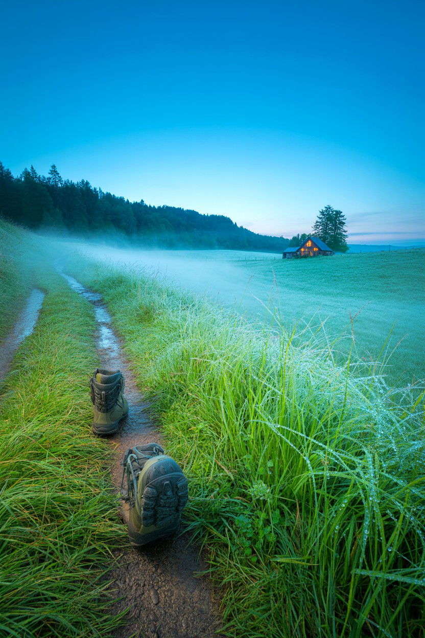 Misty Meadow Morning Walk - 20-fall-foliage-cozy-cabin-trip-ideas