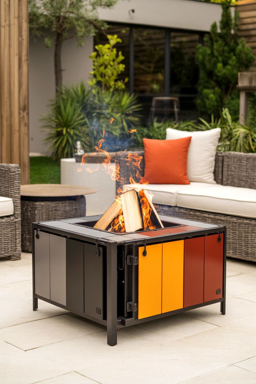 Modular Fire Pit with Interchangeable Components - 30 fire pit ideas