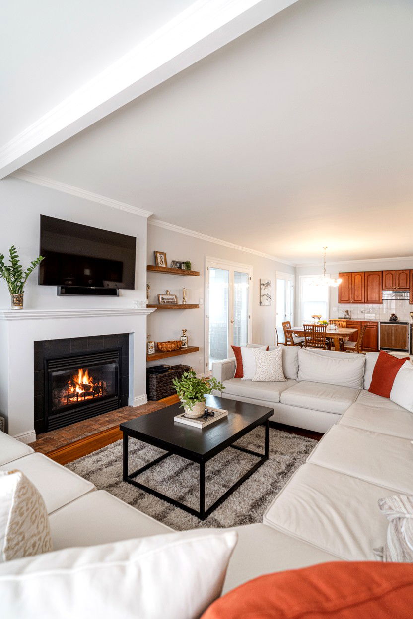 Open Concept Layout With Fireplace Zoning - 30 living room layout with fireplace ideas