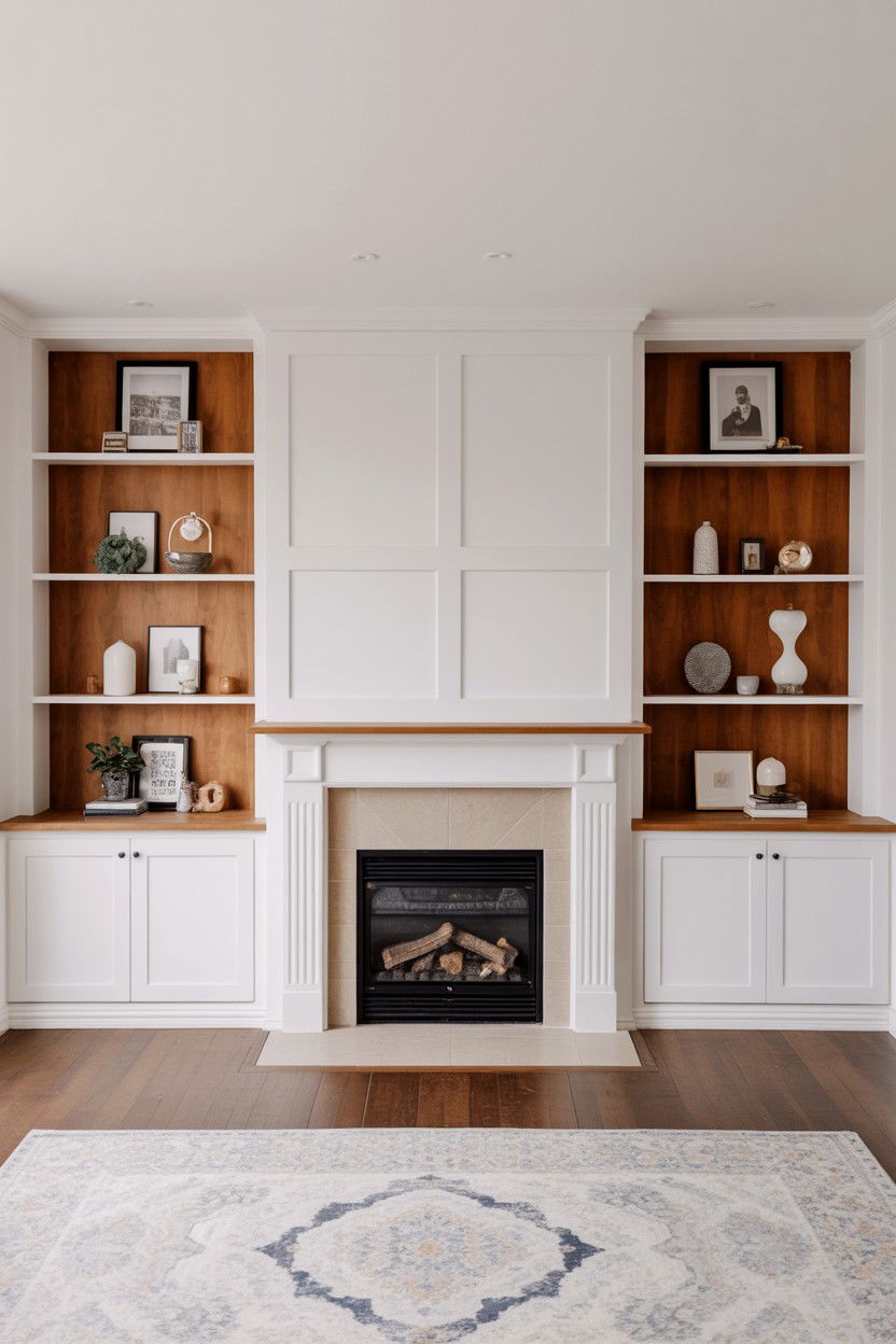 Open Shelving with Closed Base Storage - 30 built ins around fireplace ideas