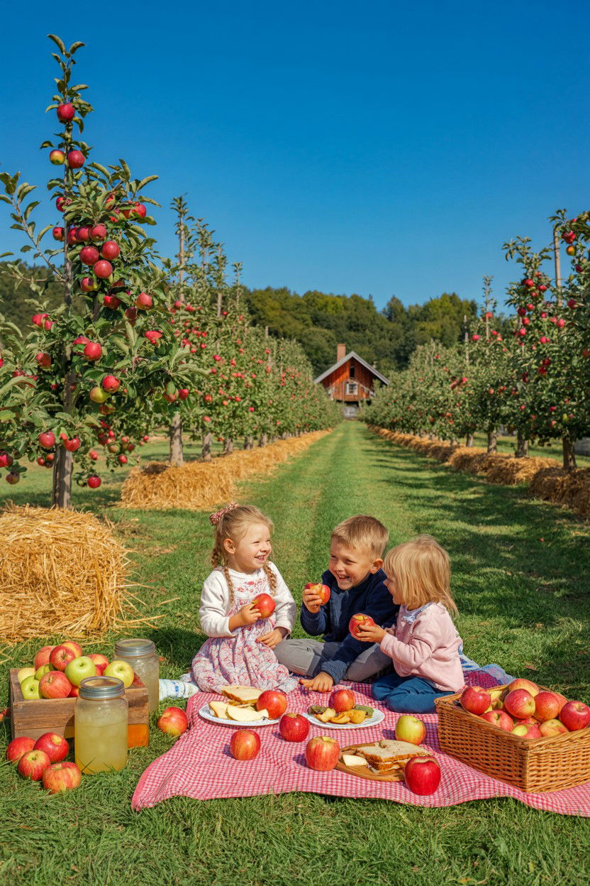 Orchard Visit and Picnic - 20-fall-foliage-cozy-cabin-trip-ideas