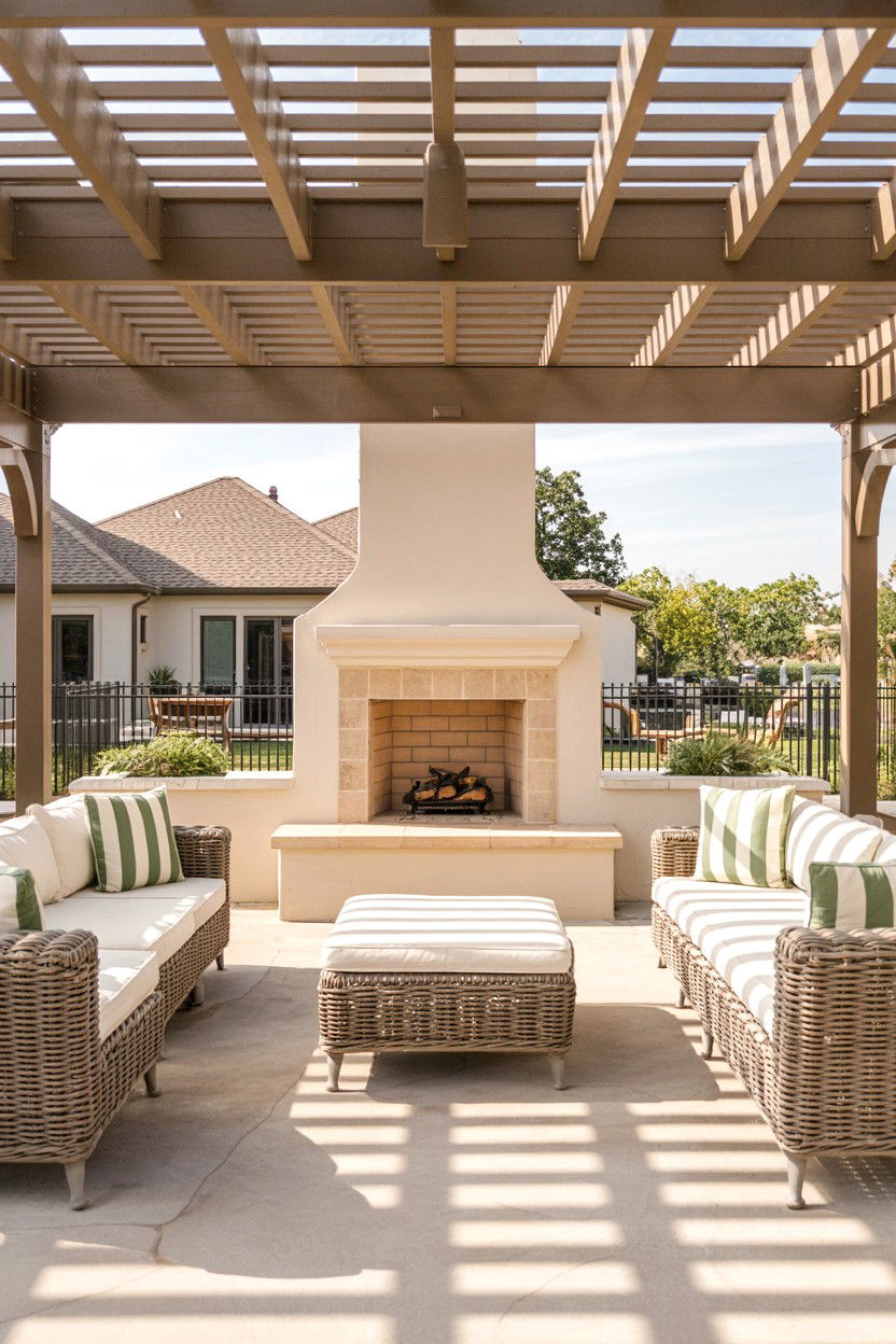 Outdoor Covered Patio Fireplace for Seasonal Extension - 30 cozy fireplace ideas