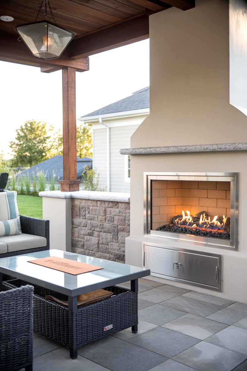 Outdoor Covered Patio Gas Fireplace - 30 gas fireplace ideas