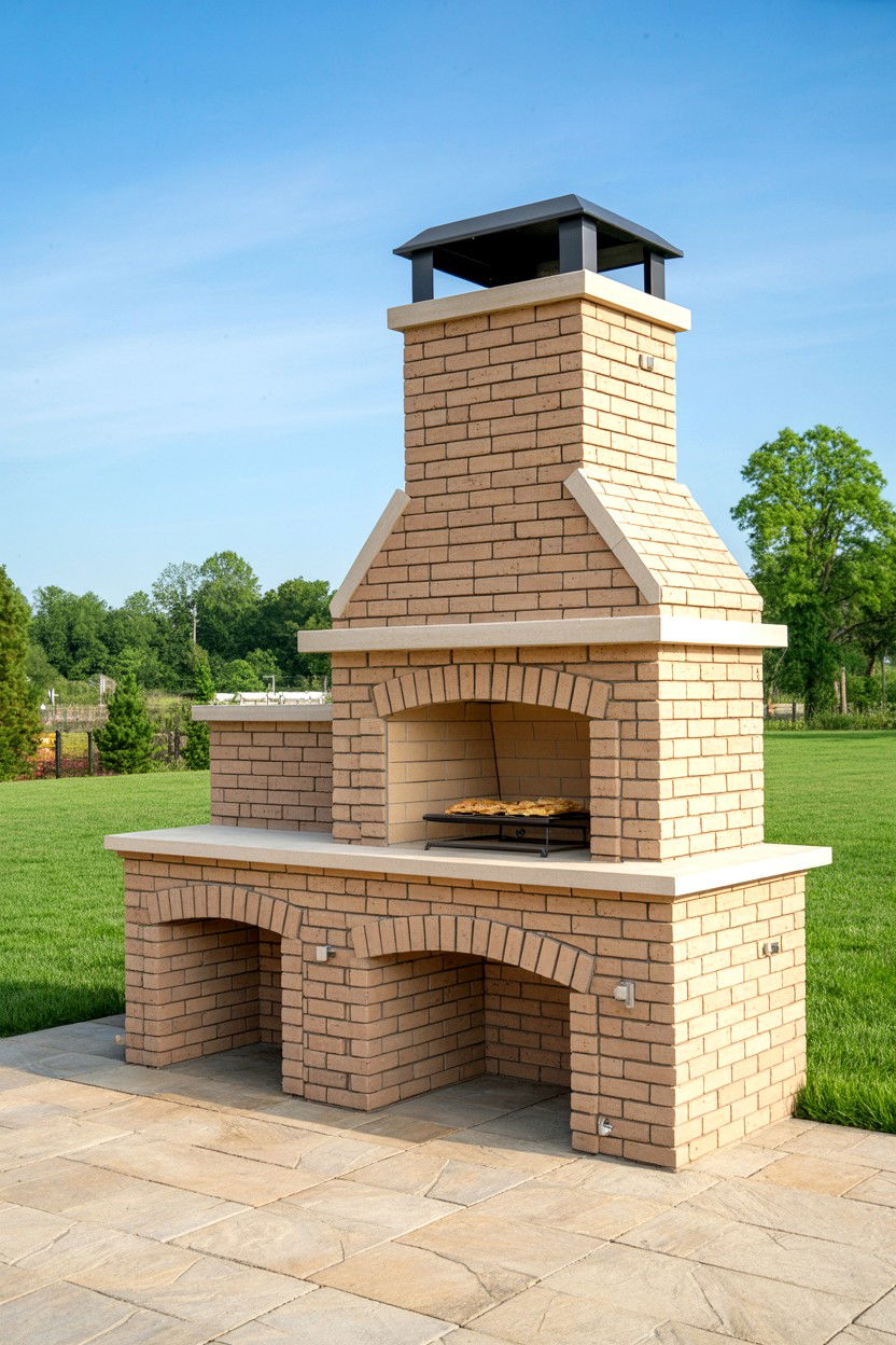 Outdoor Fireplace with Integrated Pizza Oven - 30 outdoor fireplace ideas