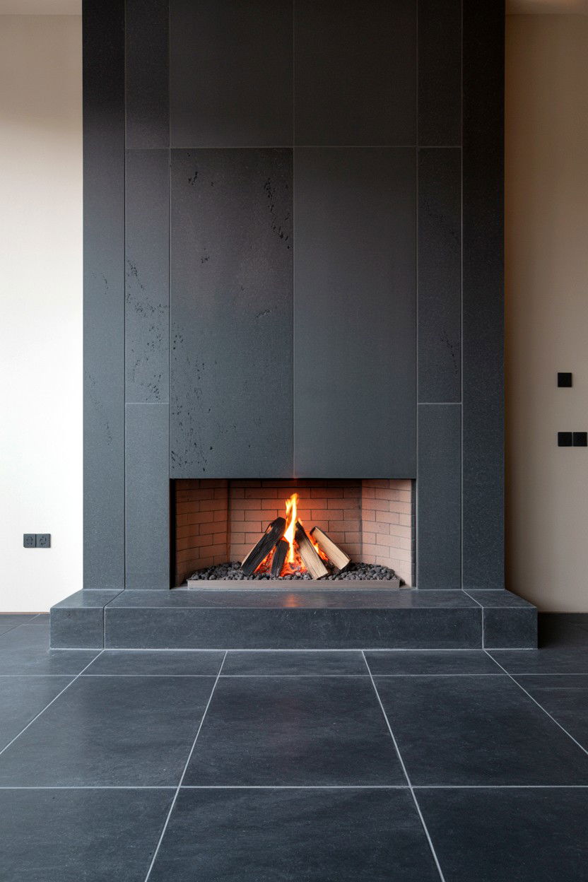 Pebble Mosaic with Spa Like Texture - 30 best fireplace hearth ideas