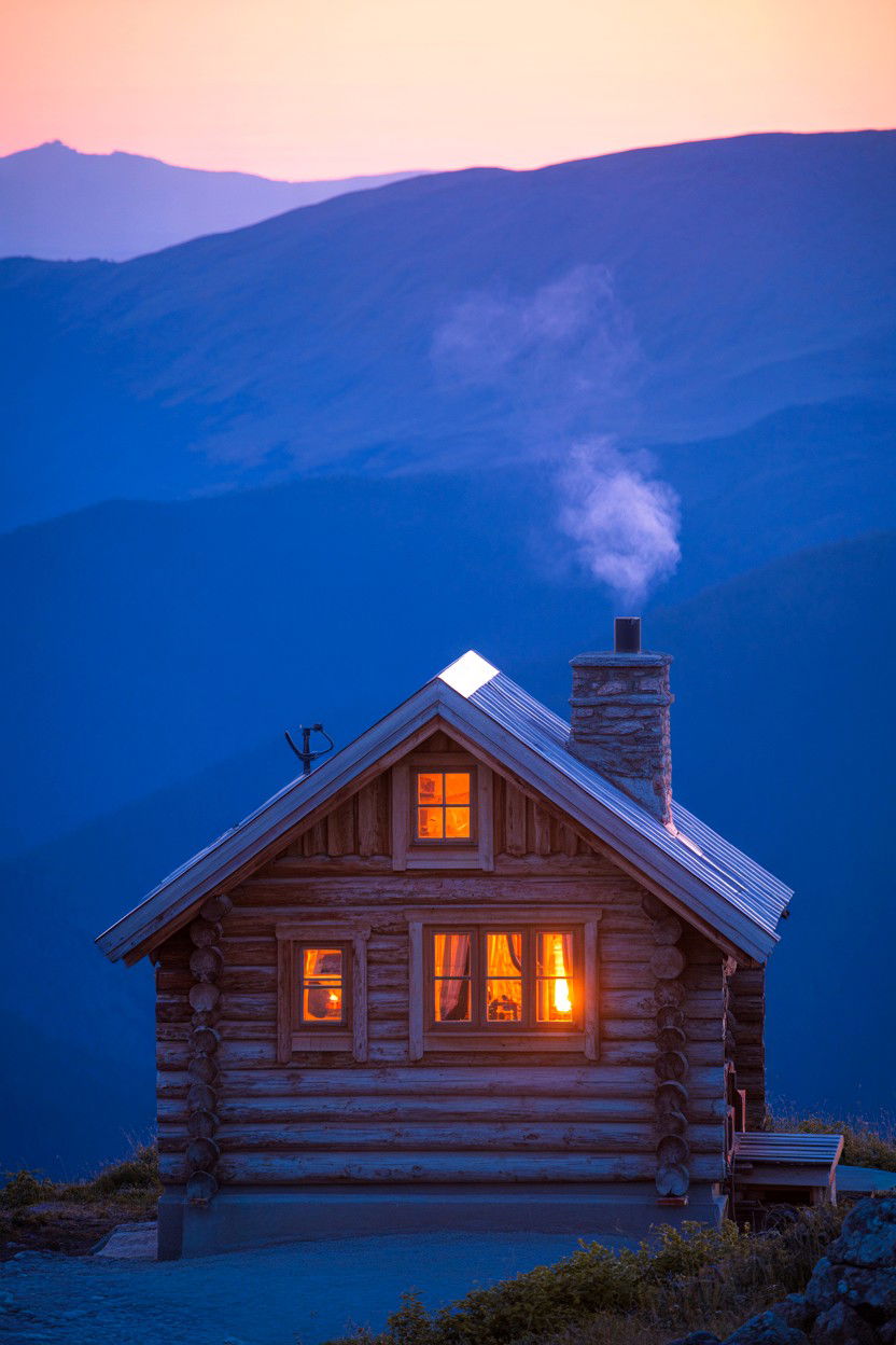Photo Windows at Dawn and Dusk - 20-cozy-cabin-trip-ideas-near-national-parks