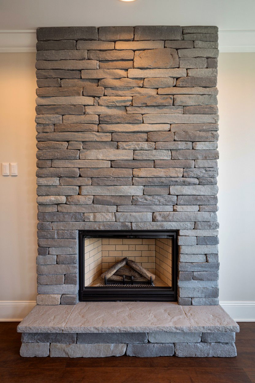 Polished Concrete Hearth with Industrial Appeal - 30 best fireplace hearth ideas