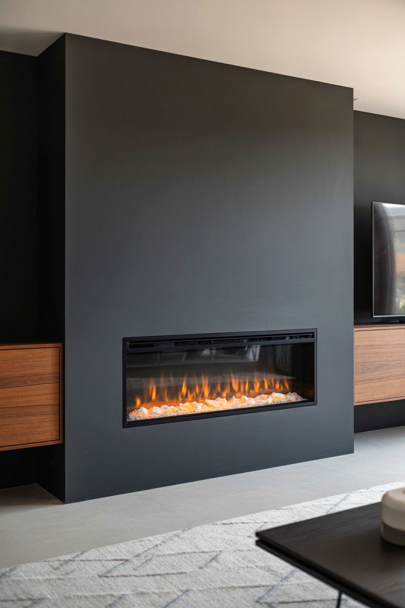 Recessed Wall Installation with Frameless Design - 30 best electric fireplace ideas