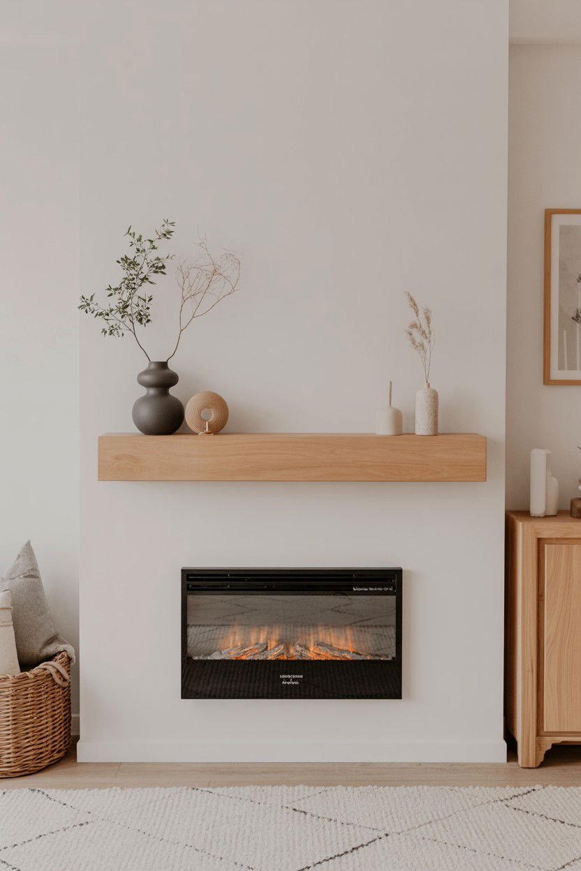 Scandinavian Inspired Minimal Ledge - 30 best fake fireplace ideas