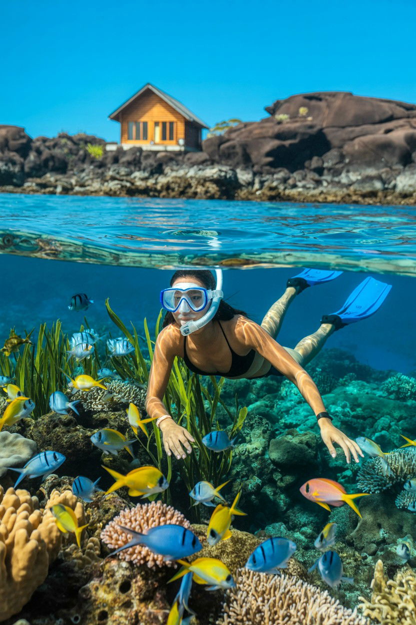 Snorkel Near the Rocks - 20-summer-lakefront-cozy-cabin-trip-ideas