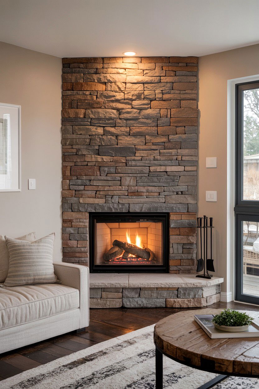 Soapstone with Matte Gray Finish - 30 stone fireplace ideas