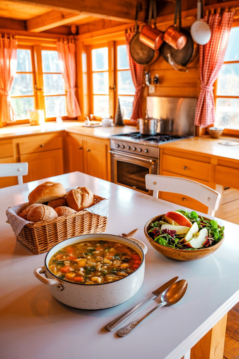 Soup Lunch Between Hikes - 20-fall-foliage-cozy-cabin-trip-ideas