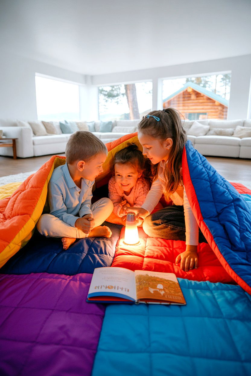 Storytime and Blanket Fort - 20-cozy-cabin-trip-ideas-for-families