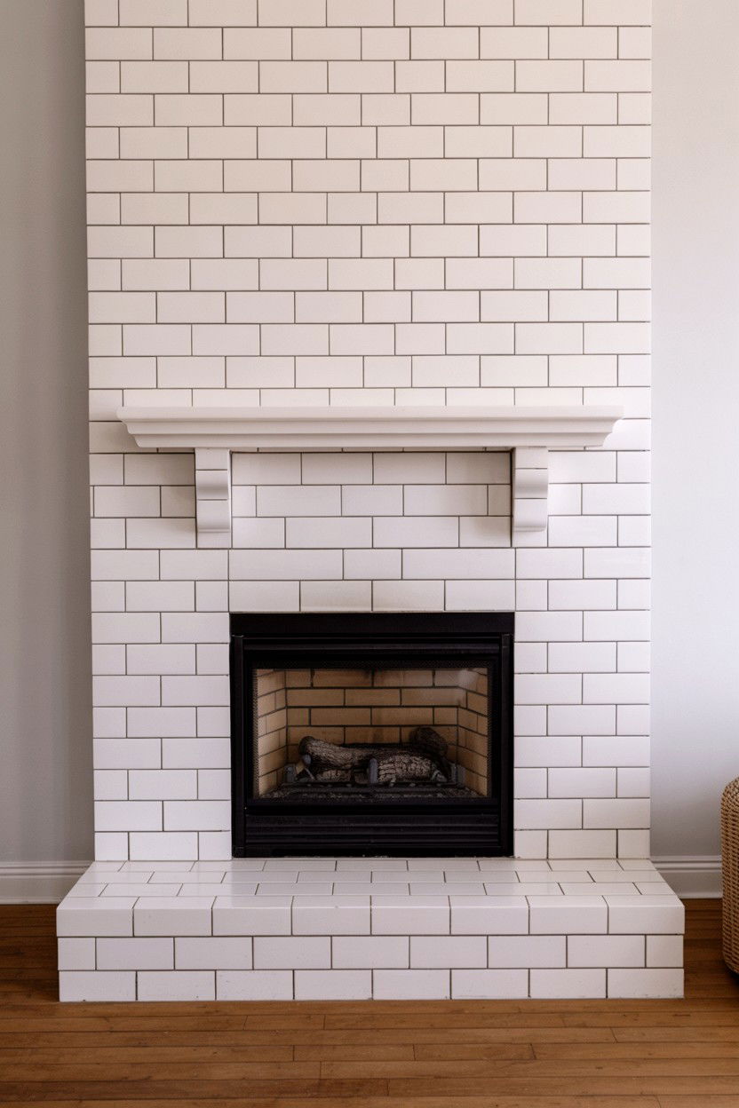 Subway Tile with Timeless Versatility - 30 cozy fireplace aesthetic ideas