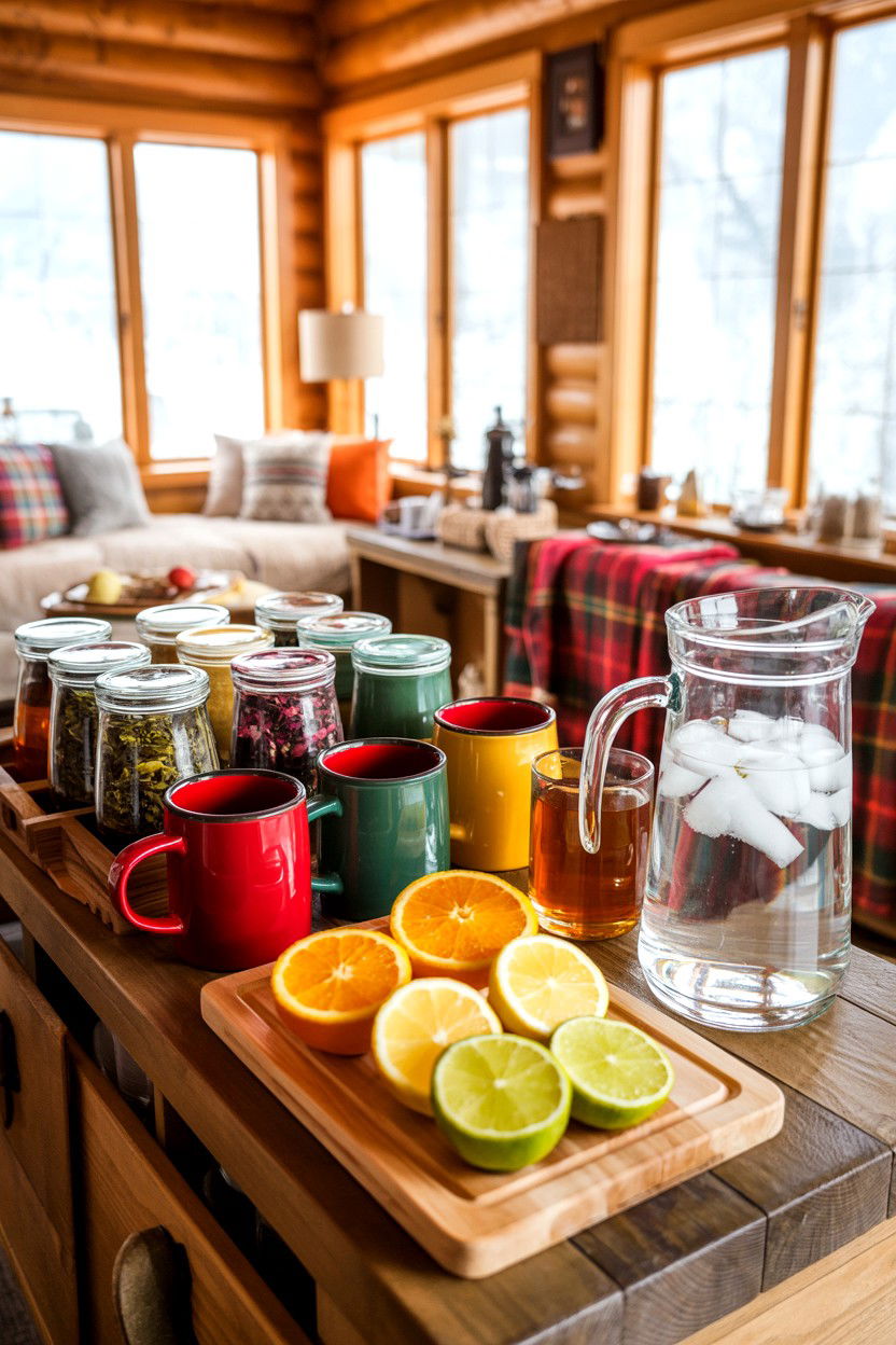 Tea Bar and Hydration - 20-hot-tub-cozy-cabin-trip-ideas