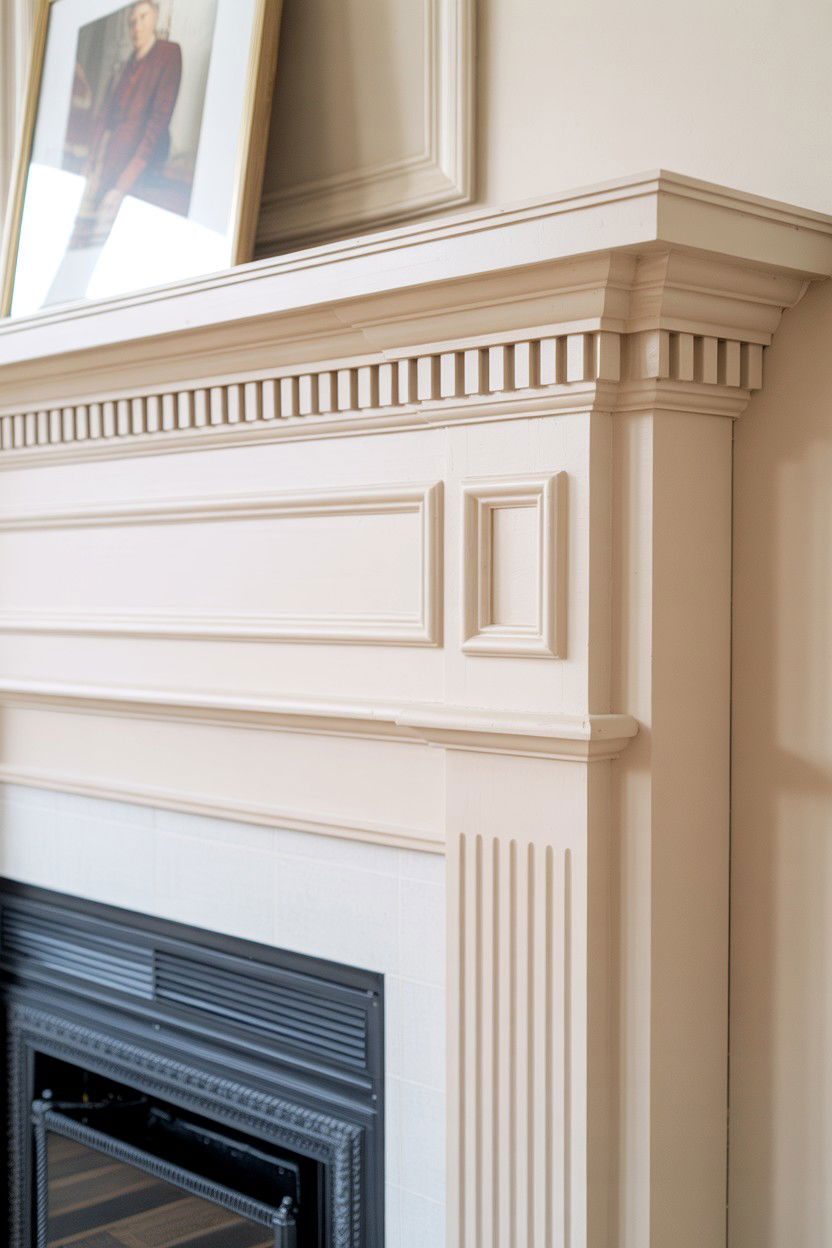 Traditional Painted Wood with Crown Molding Detail - 30 fireplace mantle ideas