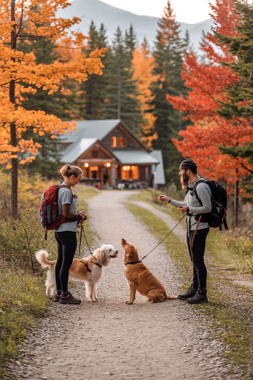 Trail Etiquette with Other Pets - 20-pet-friendly-cozy-cabin-trip-ideas