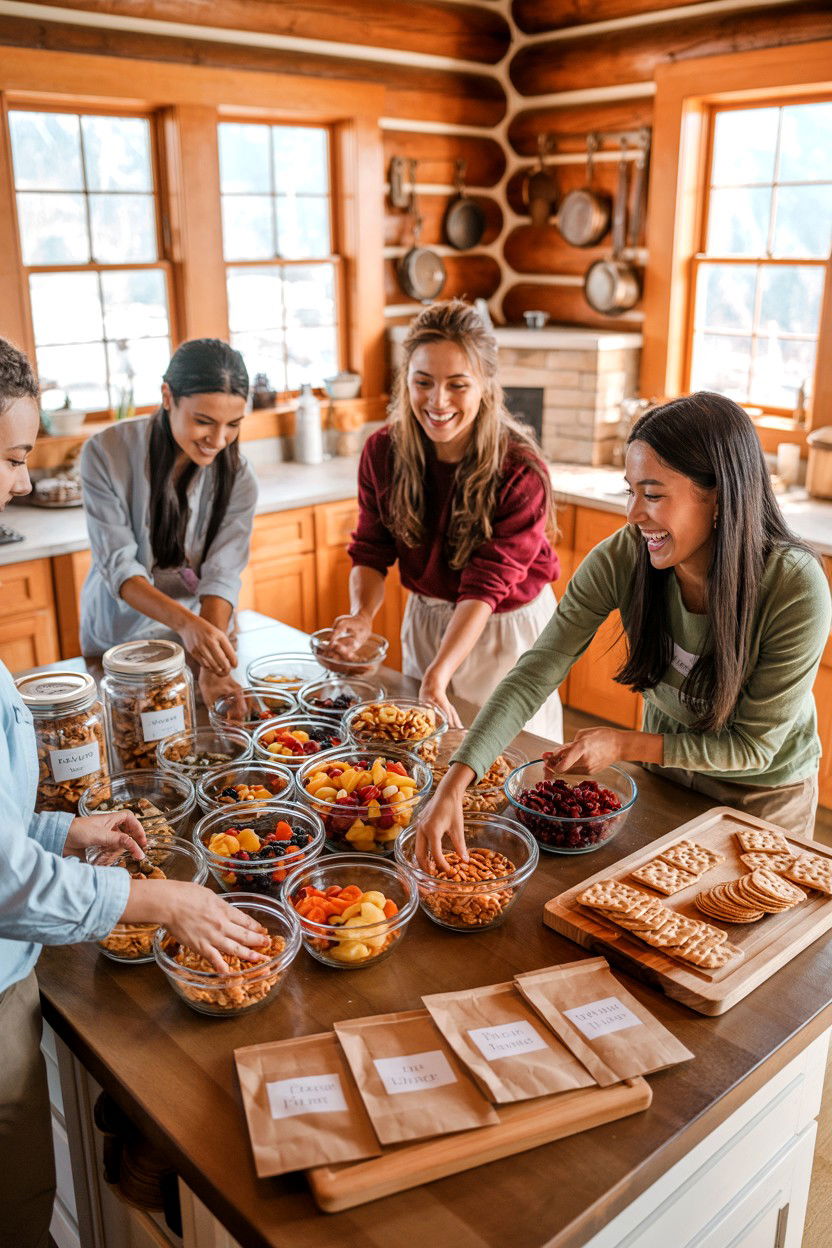 Trail Snack Prep Party - 20-cozy-cabin-trip-ideas-for-families
