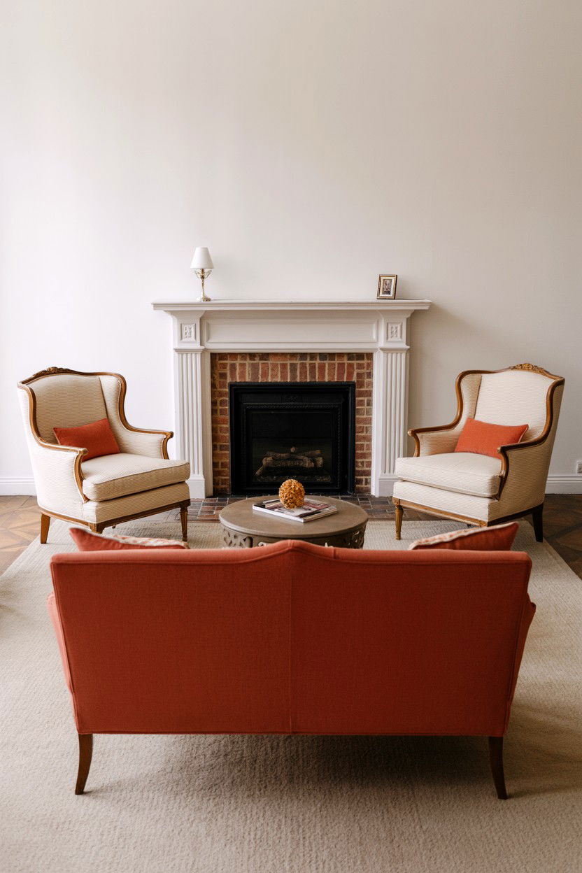 Two Chairs Flanking Fireplace With Opposite Sofa - 30 living room layout with fireplace ideas