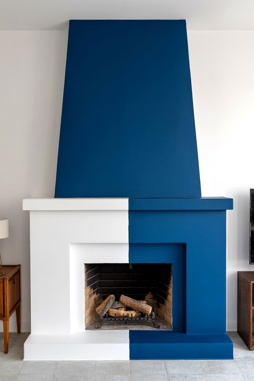 Two Tone Painted Accent - 30 fireplace wall ideas