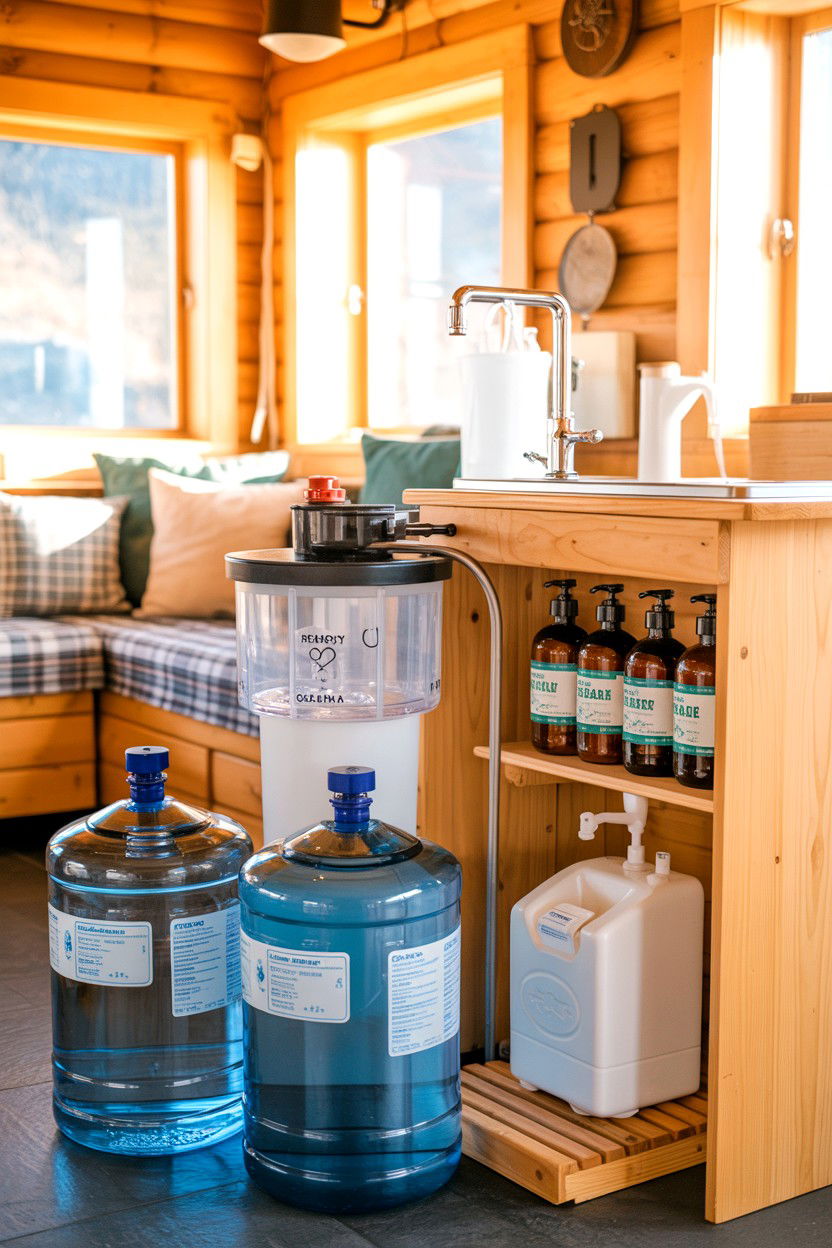 Water Plan and Hygiene - 20-off-grid-cozy-cabin-trip-ideas