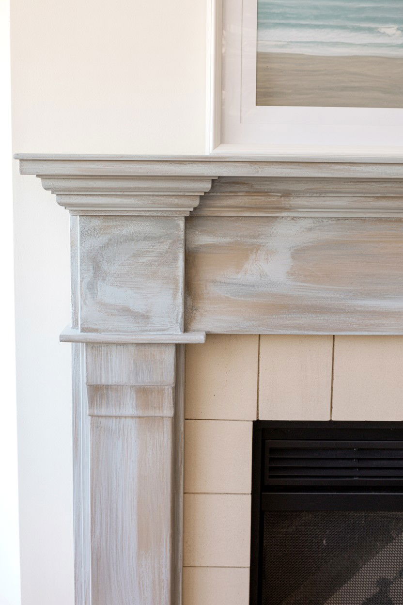 Weathered Gray Driftwood Finish - 30 diy fireplace mantle ideas