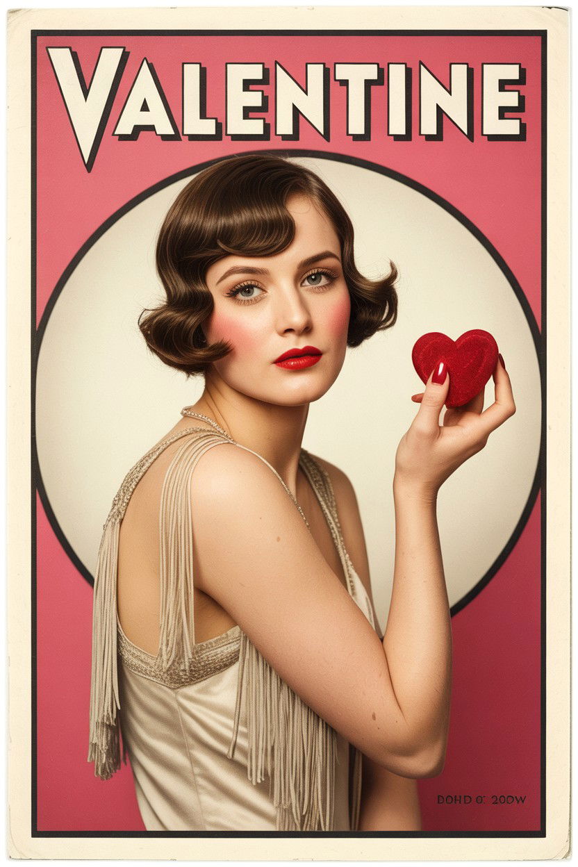 1920s flapper valentine - 25 Vintage Valentine's Day Card Ideas