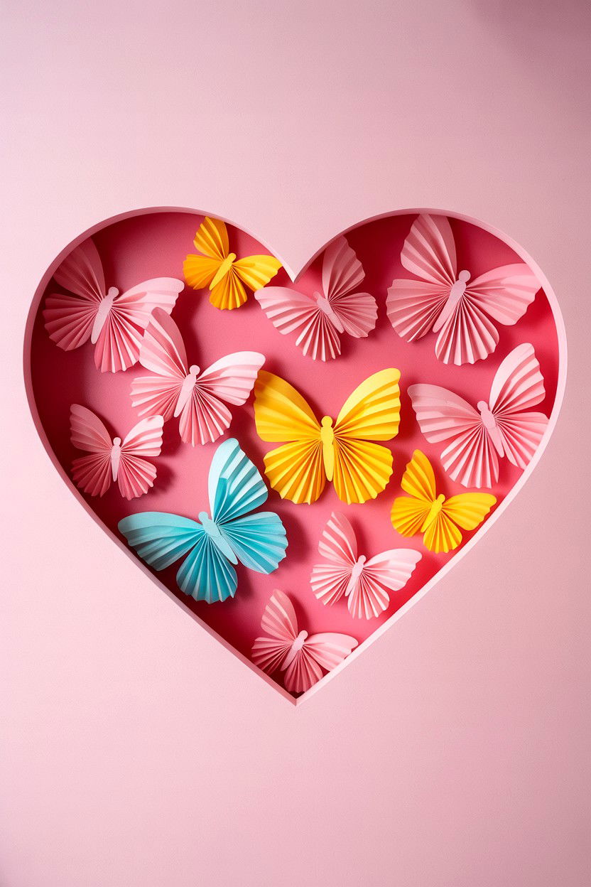 3D Butterfly Shadow Box - 25 Valentine's Day Shadow Box Ideas