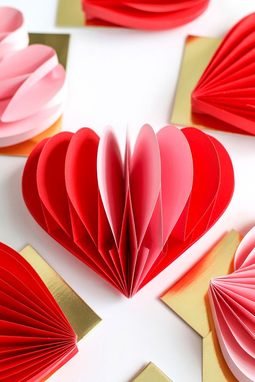 3D Heart Card - 25 Layered Valentine's Day Card Ideas