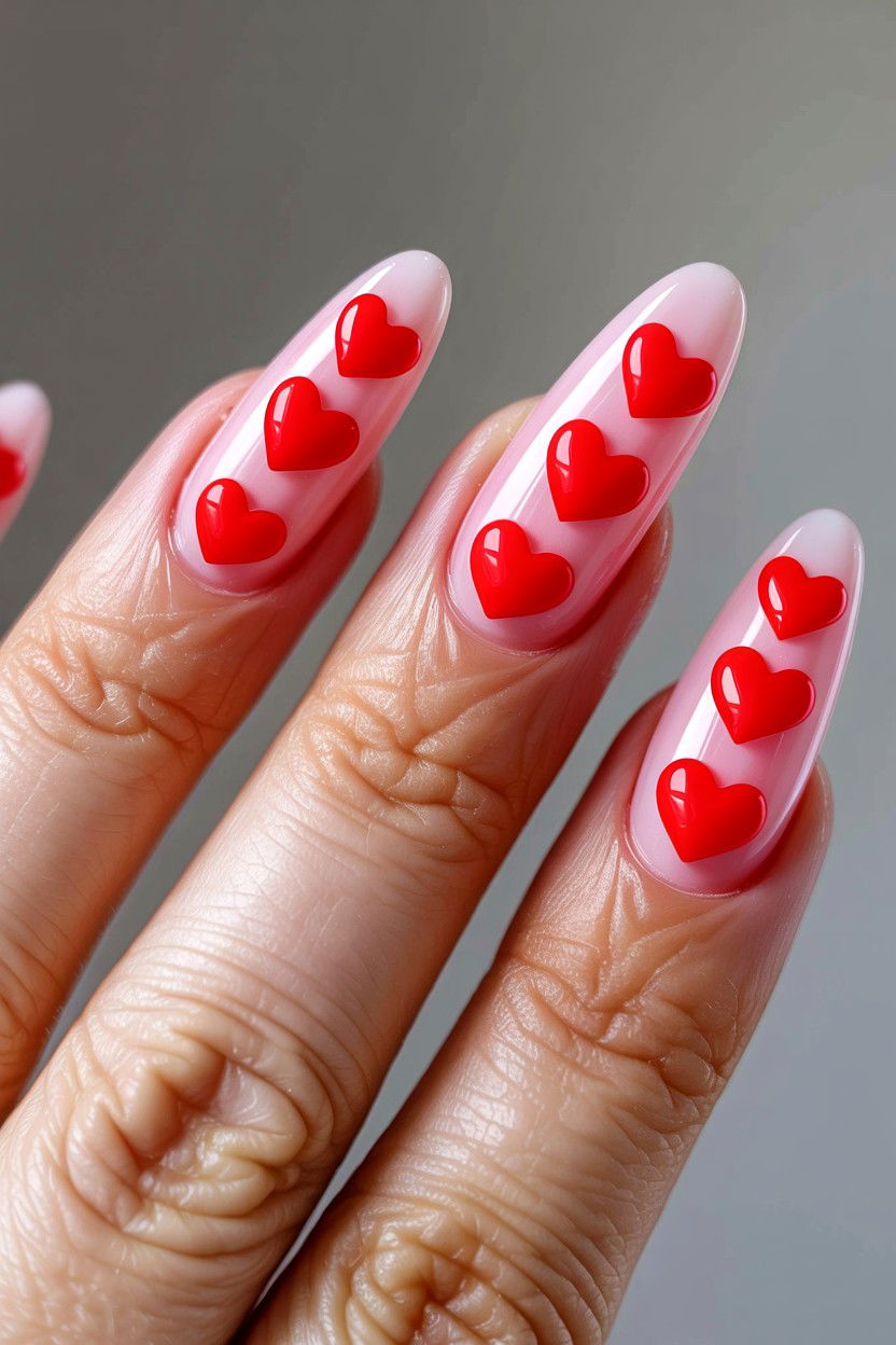 3D Heart Nails - 25 3D Valentine's Day Nail Art Ideas