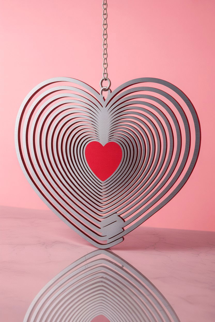 3D Laser Cut Heart Spinner - 25 Valentine's Day Wind Spinner Ideas