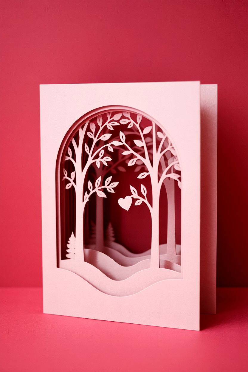 3D Paper Art Card - 25 Valentine's Day Card Ideas for Boyfriend