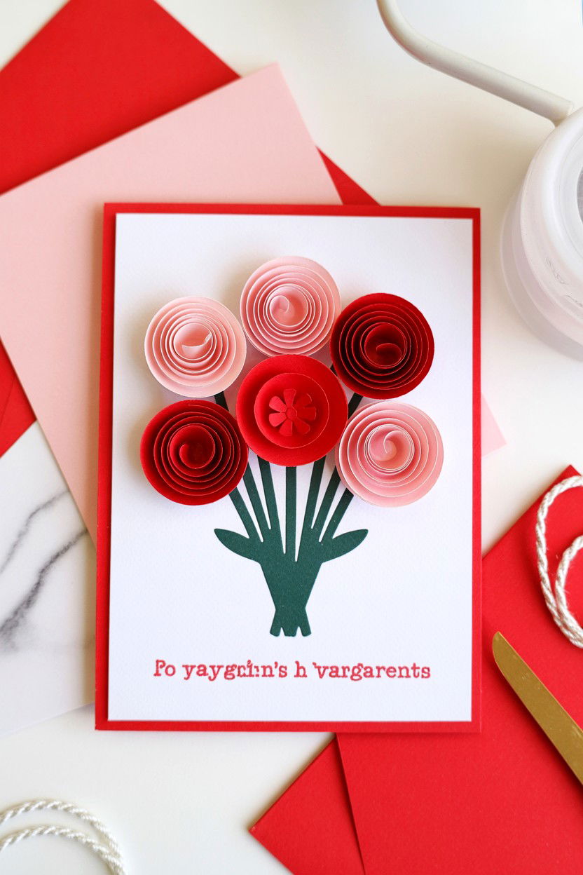 3D Paper Bouquet - 25 Valentine's Day Cards for Grandparents