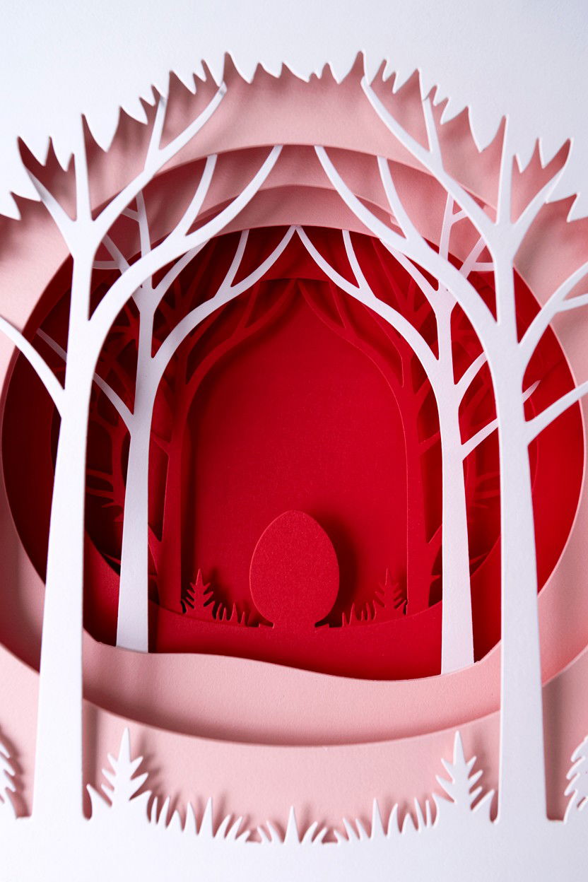 3D Paper Cut Card - 25 Modern Valentine's Day Card Ideas