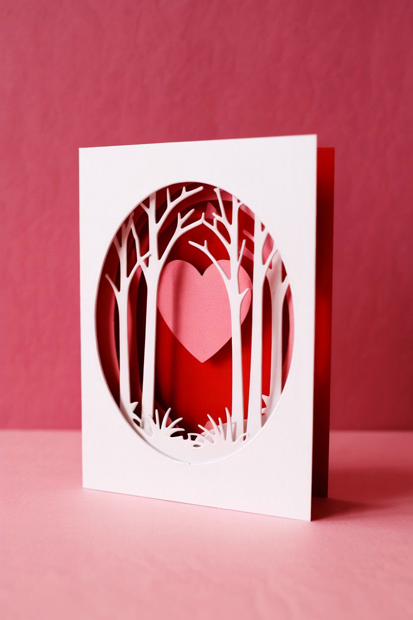 3D Paper Cut Card - 25 Valentine's Day Card Ideas for Girlfriend