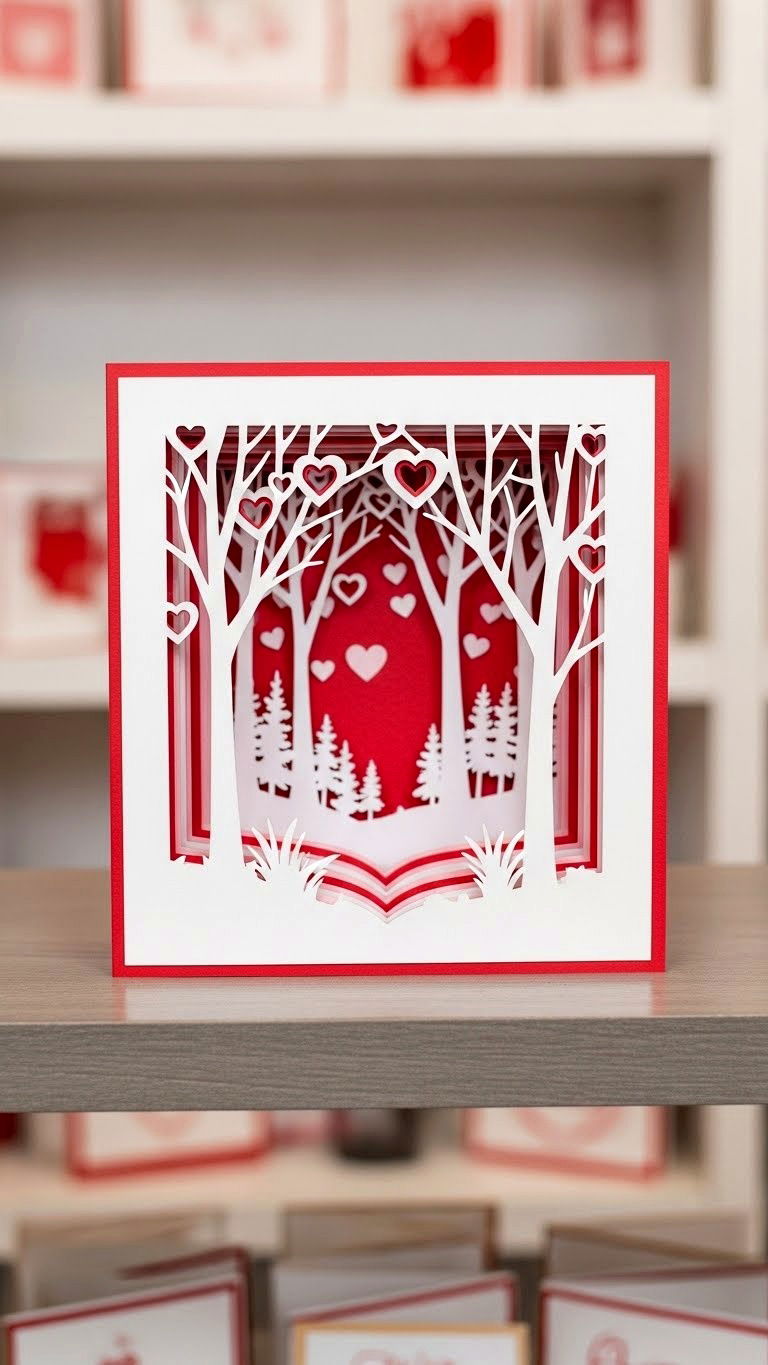 3D Paper Cut Card - 25 valentine's day card designs