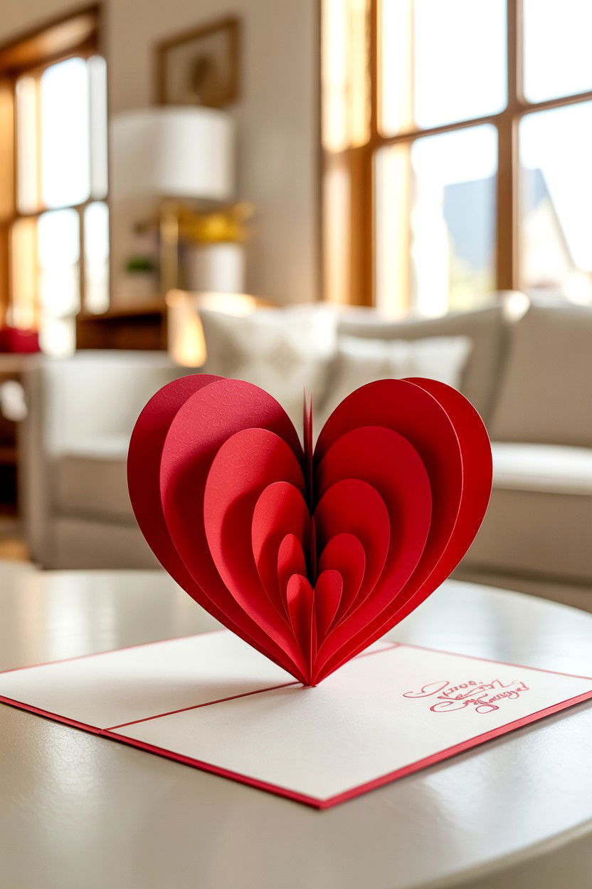 3D pop up heart cards - 25 Creative Valentine's Day Card Ideas