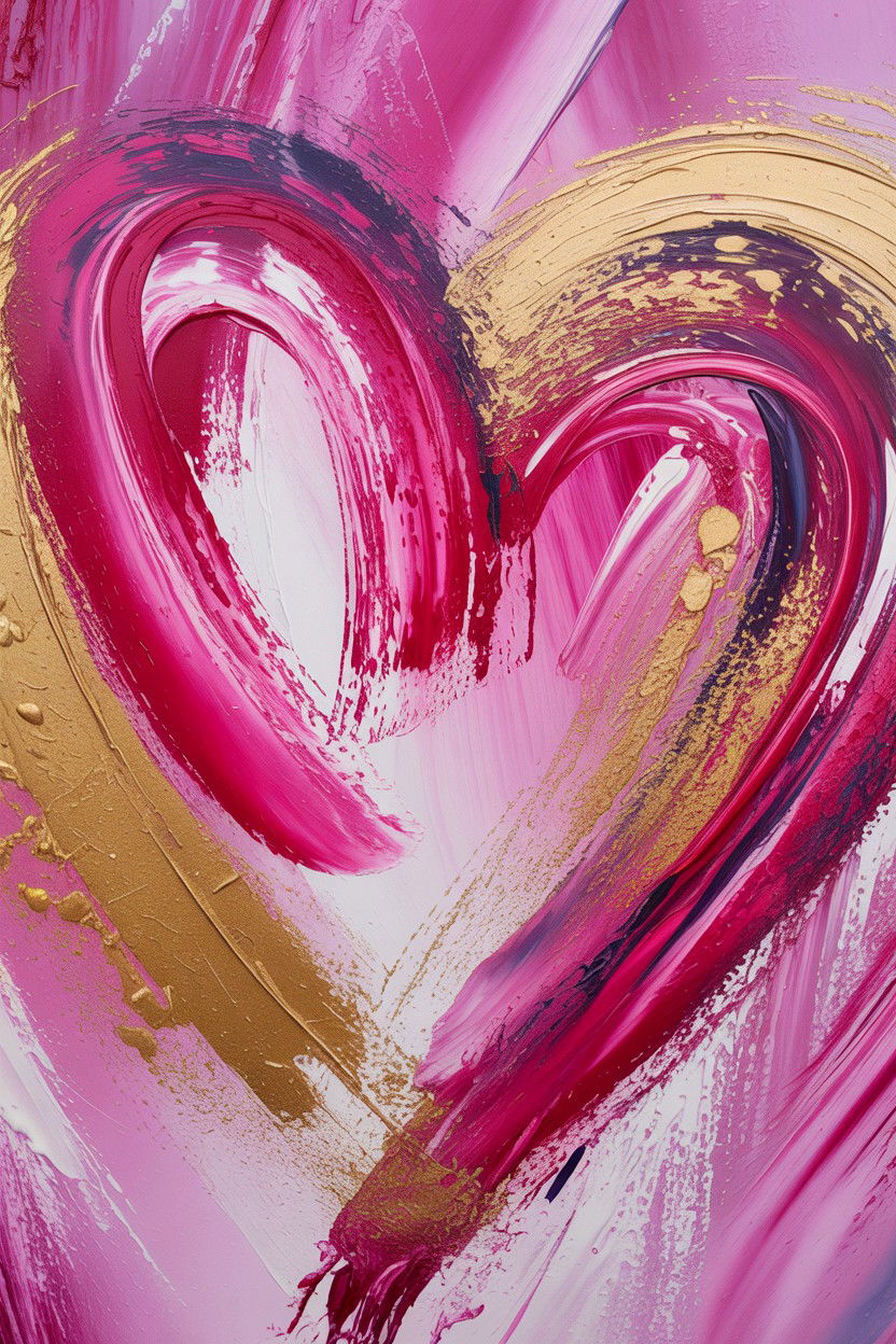Abstract Heart Painting - 25 Valentine's Day Art Class Ideas