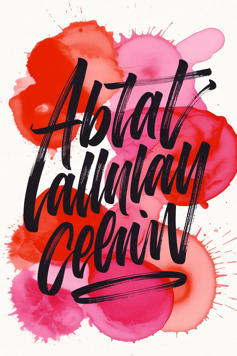 Abstract Ink Calligraphy Card - 25 Calligraphy Valentine's Day Card Ideas