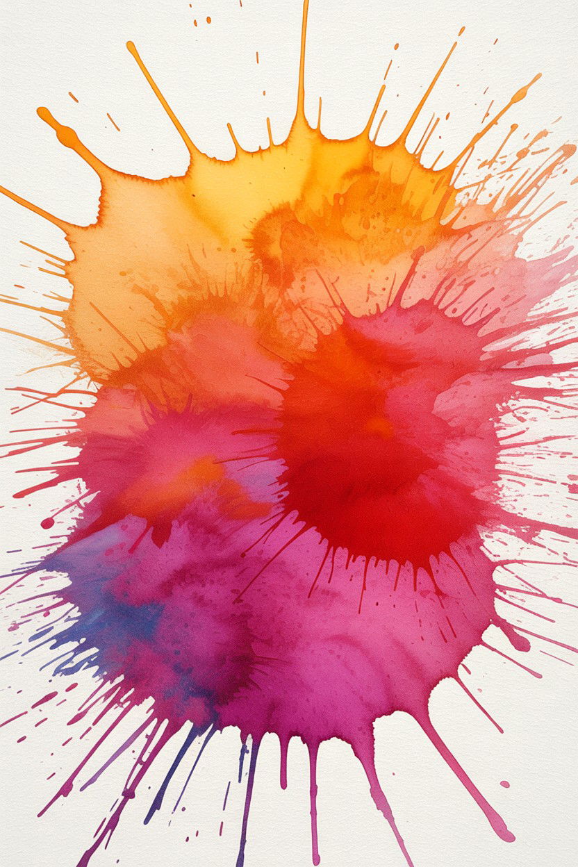 Abstract watercolor splash card - 25 Watercolor Valentine's Day Card Ideas