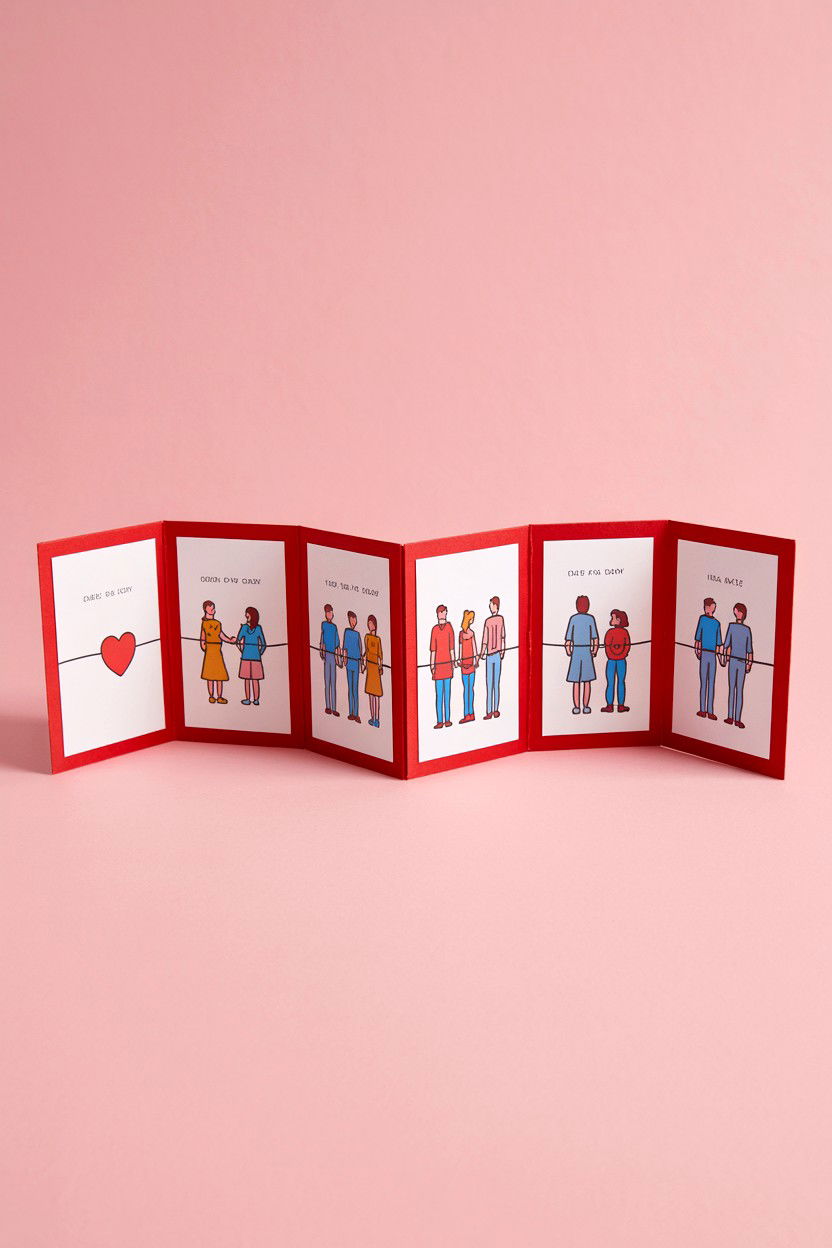 Accordion Fold Card - 25 Valentine's Day Card Ideas for Boyfriend