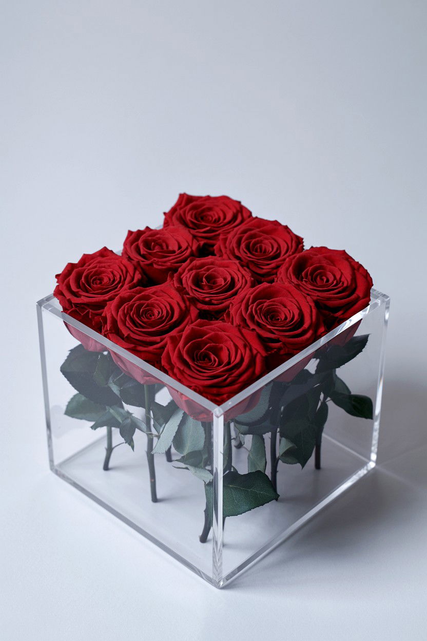 Acrylic Flower Box - 25 Valentine's Day Clear Box Ideas
