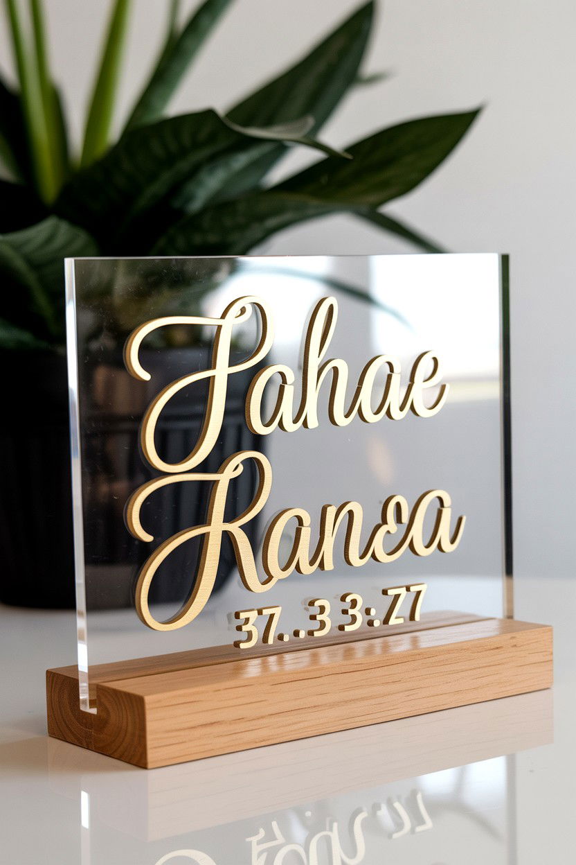 Acrylic Name Sign - 25 Valentine's Day Love Sign Ideas
