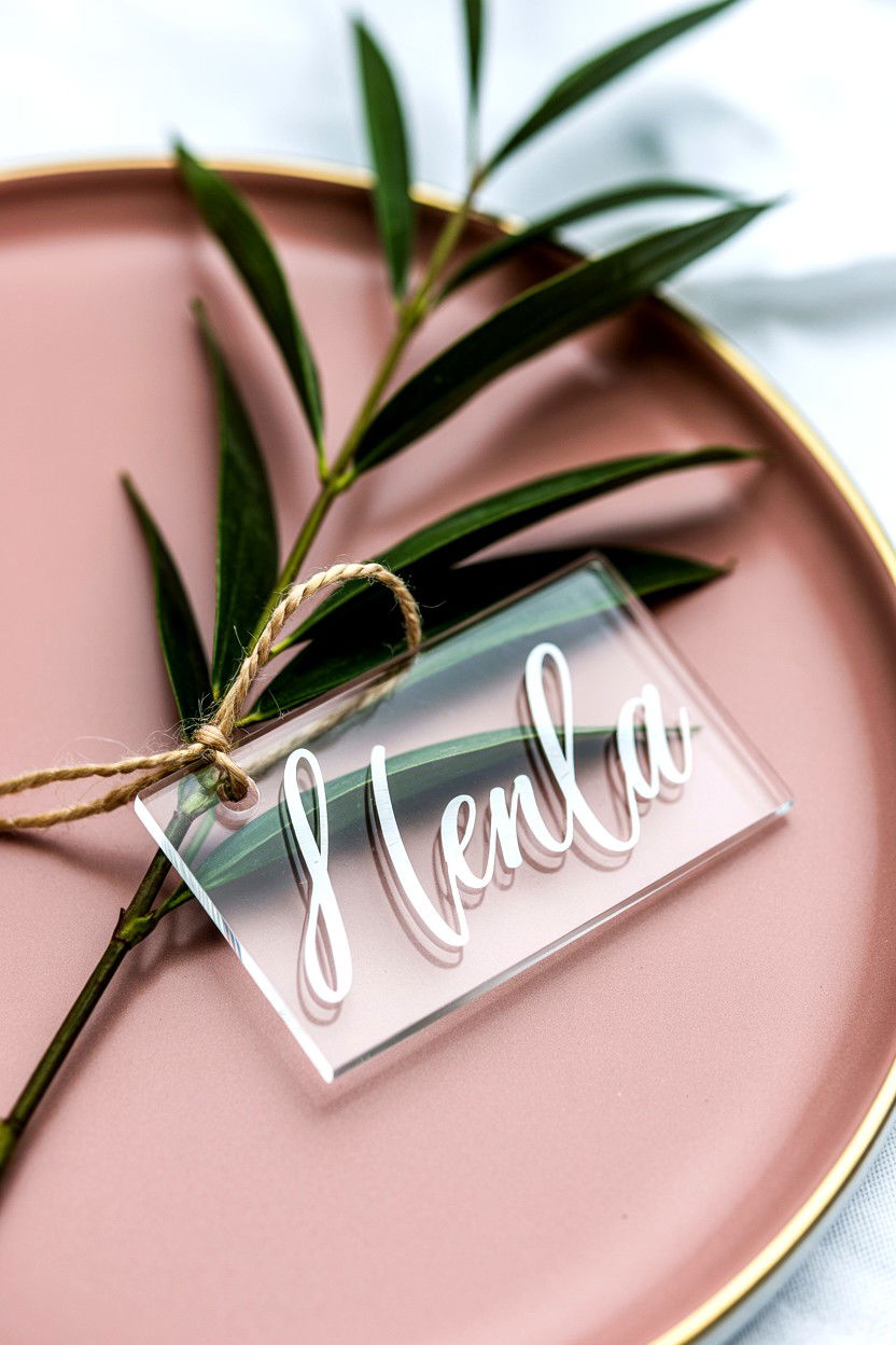 Acrylic Name Tags - 25 Modern Valentine's Day Table Ideas