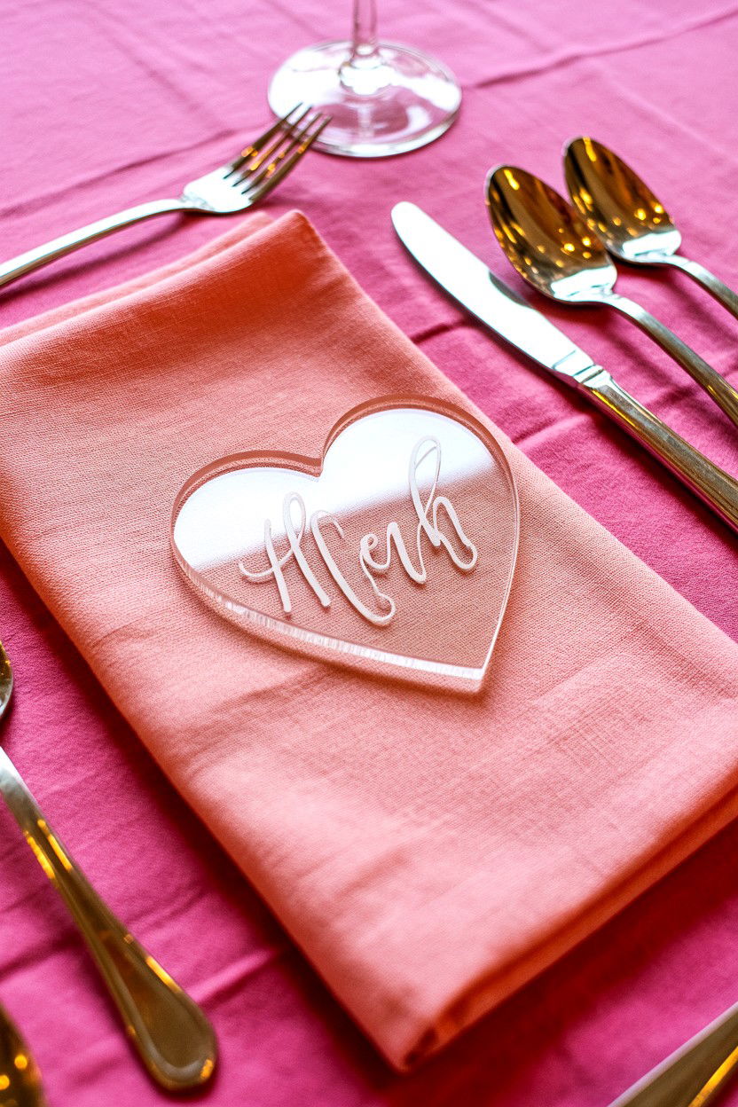 Acrylic Place Cards - 25 Modern Valentine's Day Decor Ideas