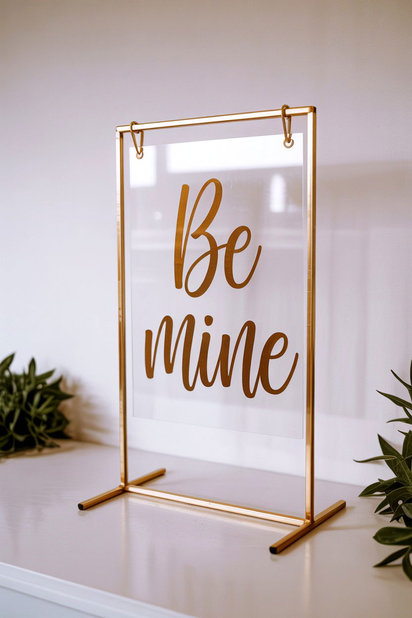 Acrylic Sign Backdrop - 25 Valentine's Day Party Backdrop Ideas